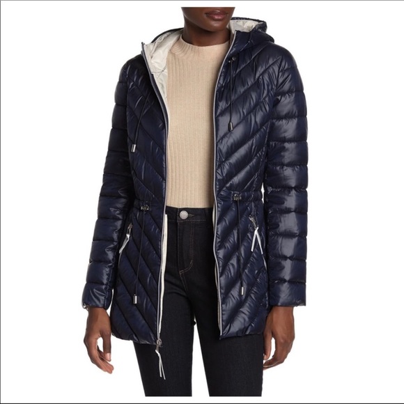 NEW French Connection Blue Puffer Anorak Jacket - Picture 1 of 3